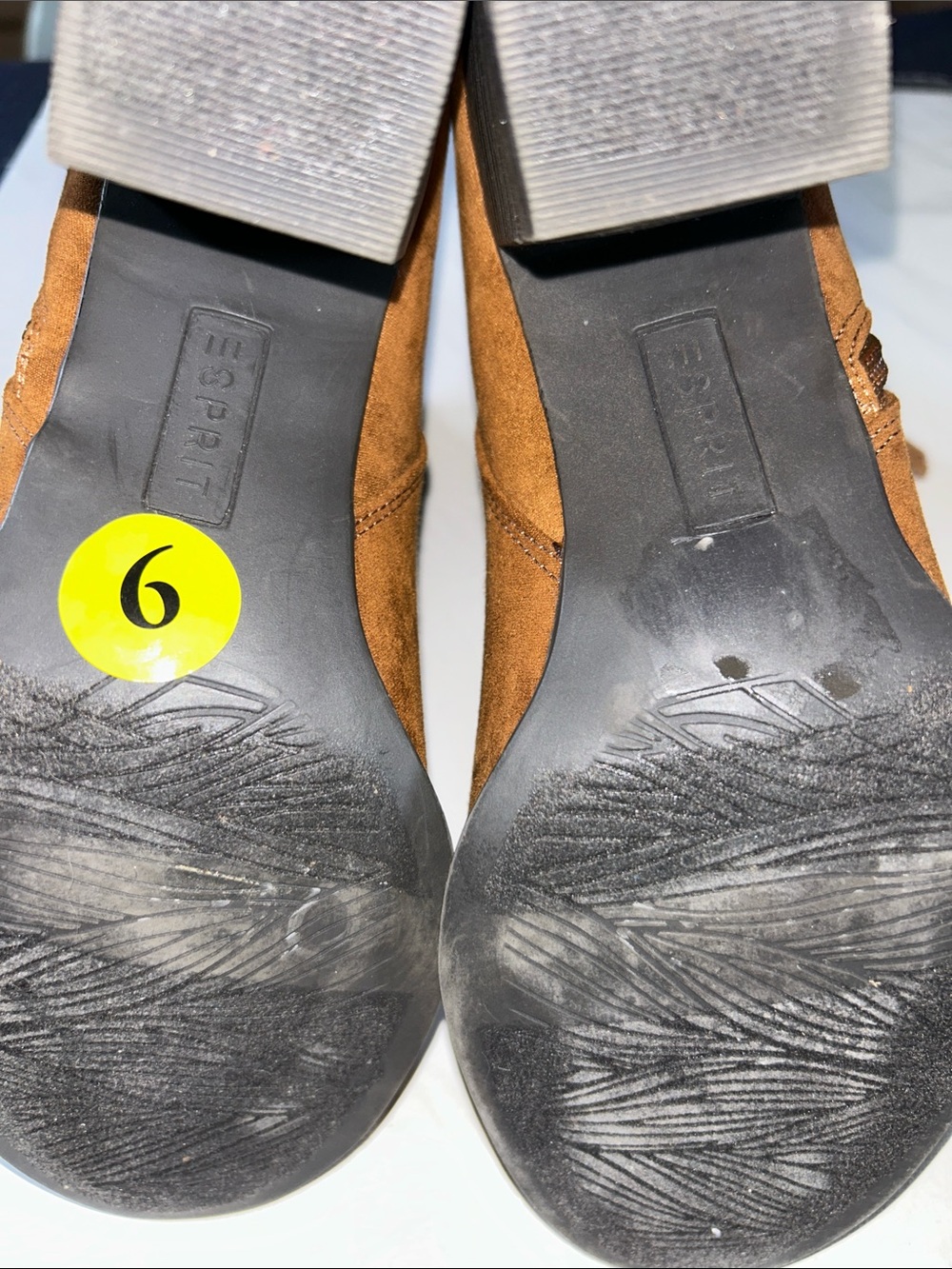 Esprit Tan Brown Suede Ankle Booties - Picture 11 of 11